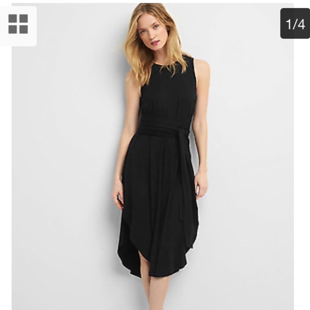 Wrap-belt midi dress, XS